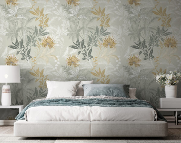 Un motif de feuilles et de fleurs Un motif de feuilles et de fleurs