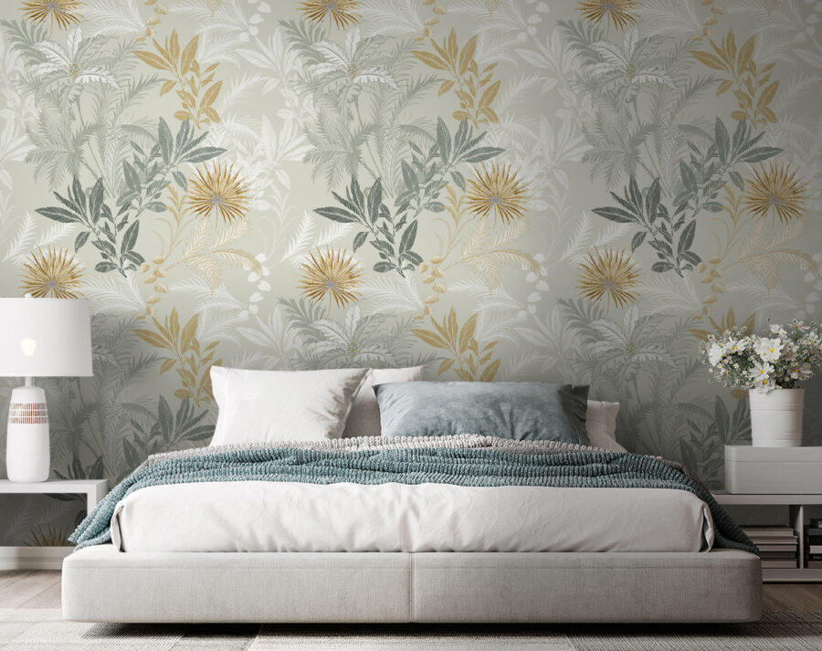 Un motif de feuilles et de fleurs