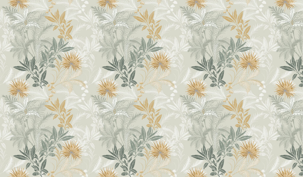 Un motif de feuilles et de fleurs Un motif de feuilles et de fleurs