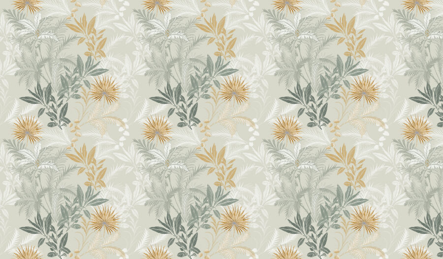 Un motif de feuilles et de fleurs