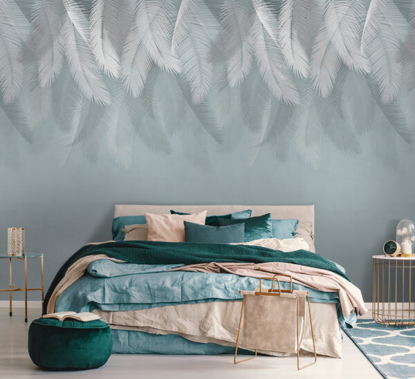 Plumes blanches sur fond bleu Plumes blanches sur fond bleu