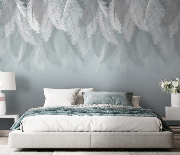 Plumes blanches sur fond bleu Plumes blanches sur fond bleu