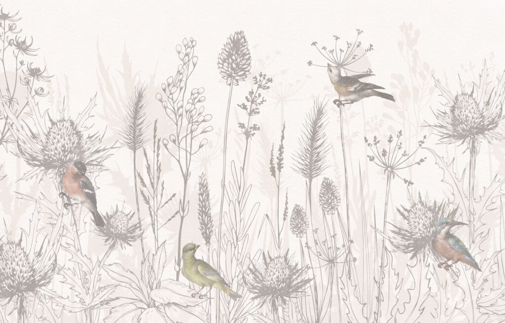 Dessin d'oiseaux et de plantes Dessin d'oiseaux et de plantes