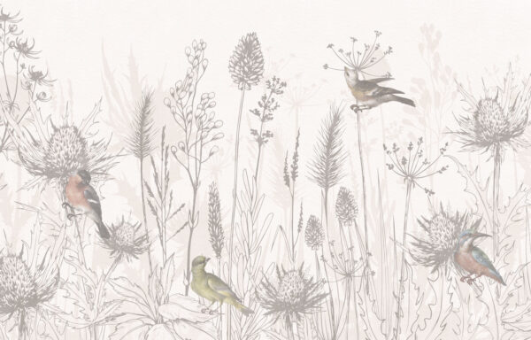 Dessin d'oiseaux et de plantes Dessin d'oiseaux et de plantes