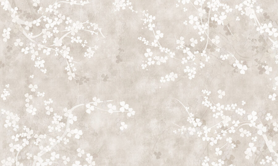 Fleurs blanches sur fond beige Fleurs blanches sur fond beige