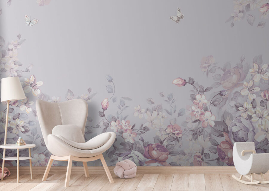 Motif floral avec papillons Motif floral avec papillons