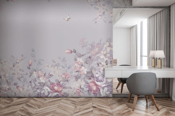 Motif floral avec papillons Motif floral avec papillons