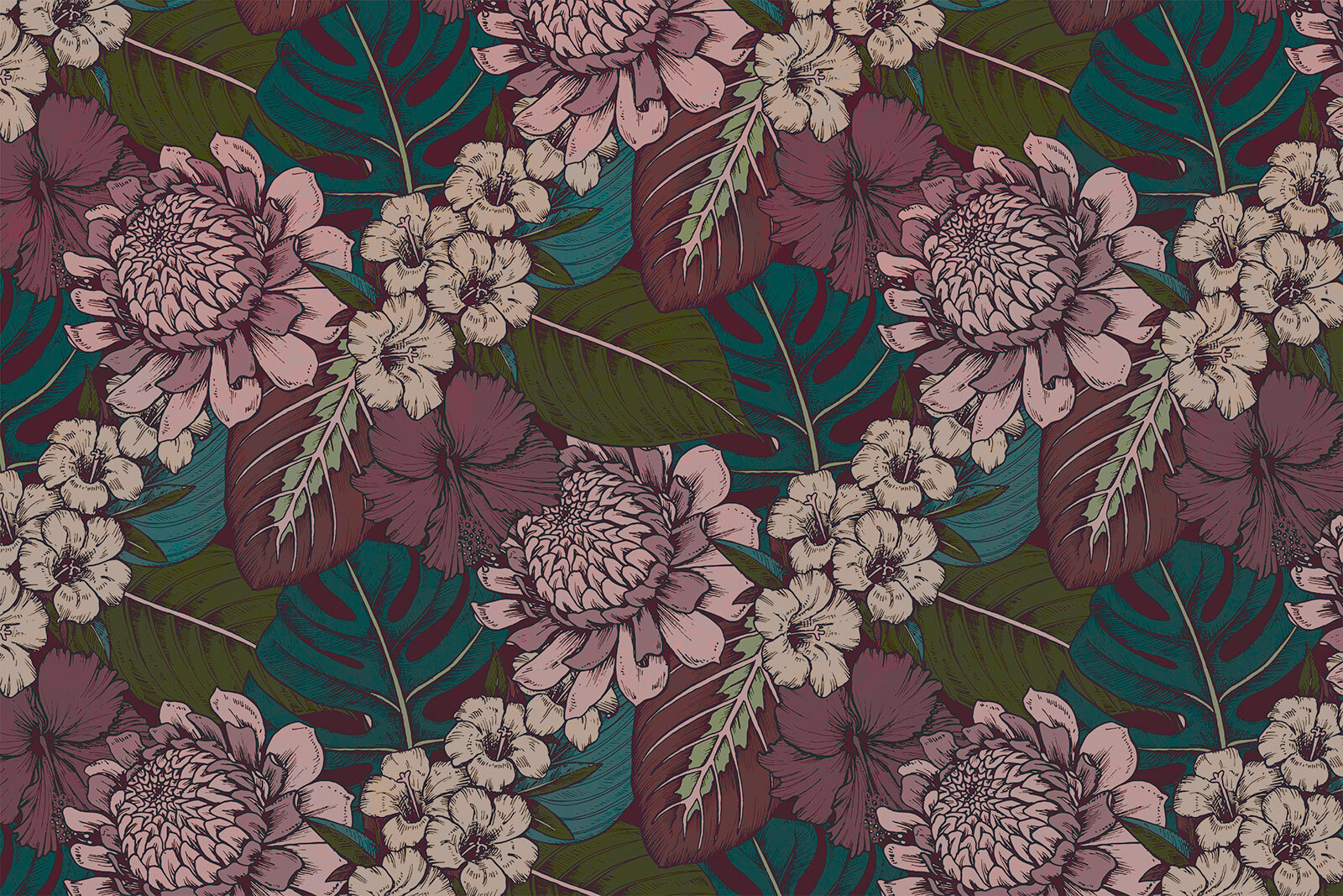 Motif de fleurs et de feuilles u94425p - Motif de fleurs et de feuilles - tegory