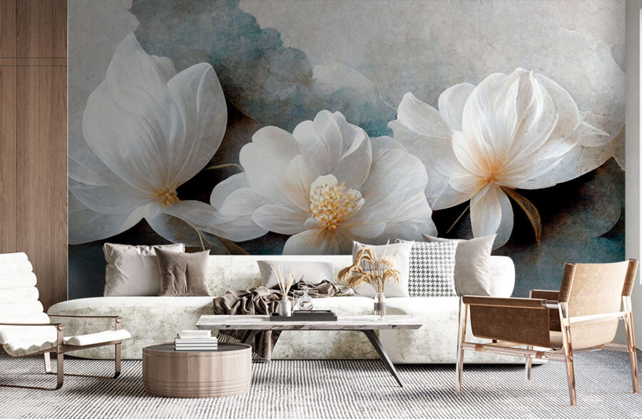 Groupe de fleurs blanches