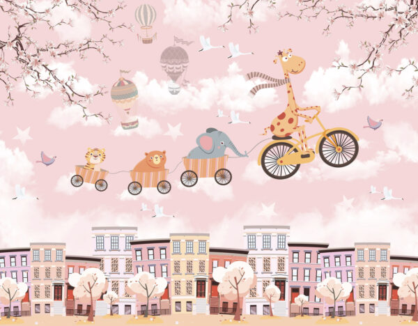 Animaux de dessin animé à bicyclette Animaux de dessin animé à bicyclette