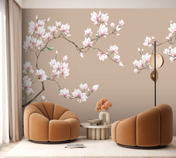 Groupe de fleurs blanches sur fond brun Groupe de fleurs blanches sur fond brun