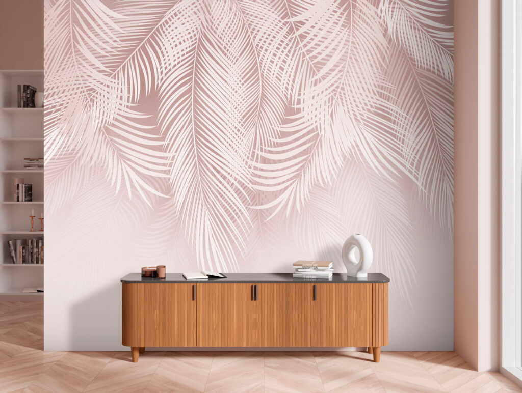 White leaves on a pink background White leaves on a pink background