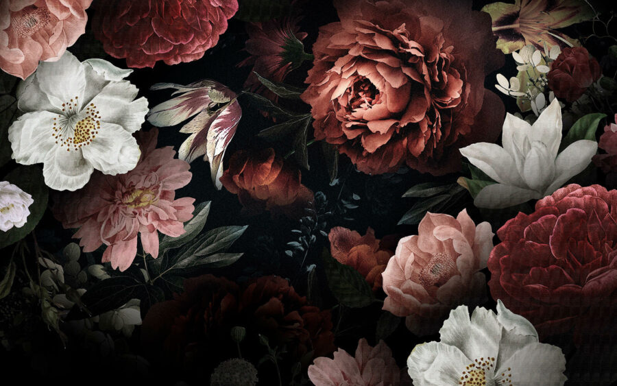 Des fleurs élégantes sur un fond sombre.
