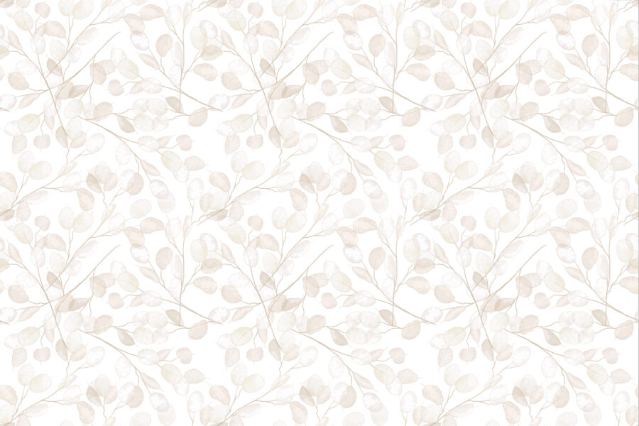 Motif de feuilles blanches
