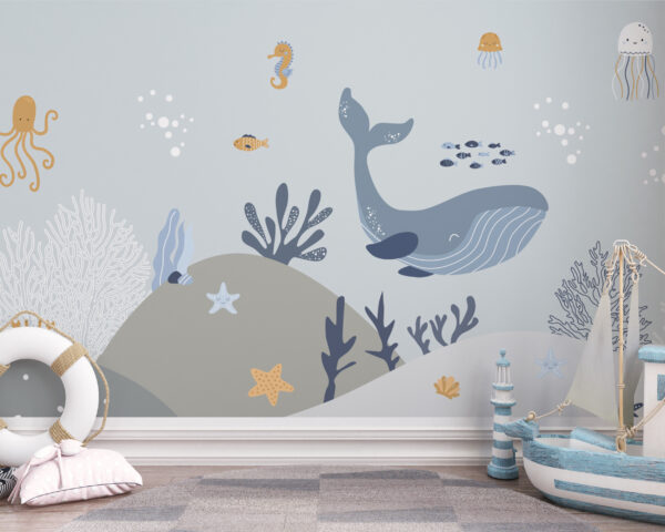 Baleine et poisson sous l'eau Baleine et poisson sous l'eau