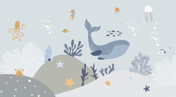 Baleine et poisson sous l'eau Baleine et poisson sous l'eau