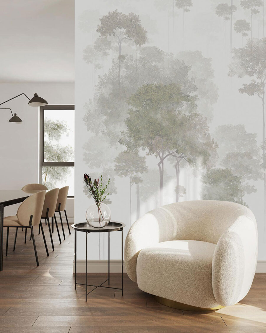 Groupe d'arbres dans le brouillard Groupe d'arbres dans le brouillard