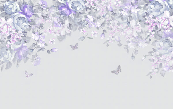 Un motif floral avec des papillons Un motif floral avec des papillons