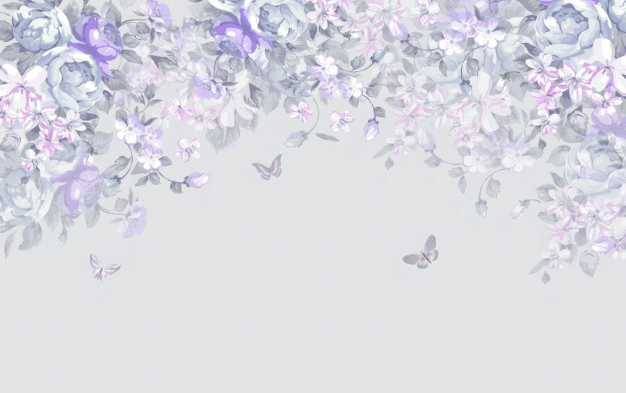 Un motif floral avec des papillons