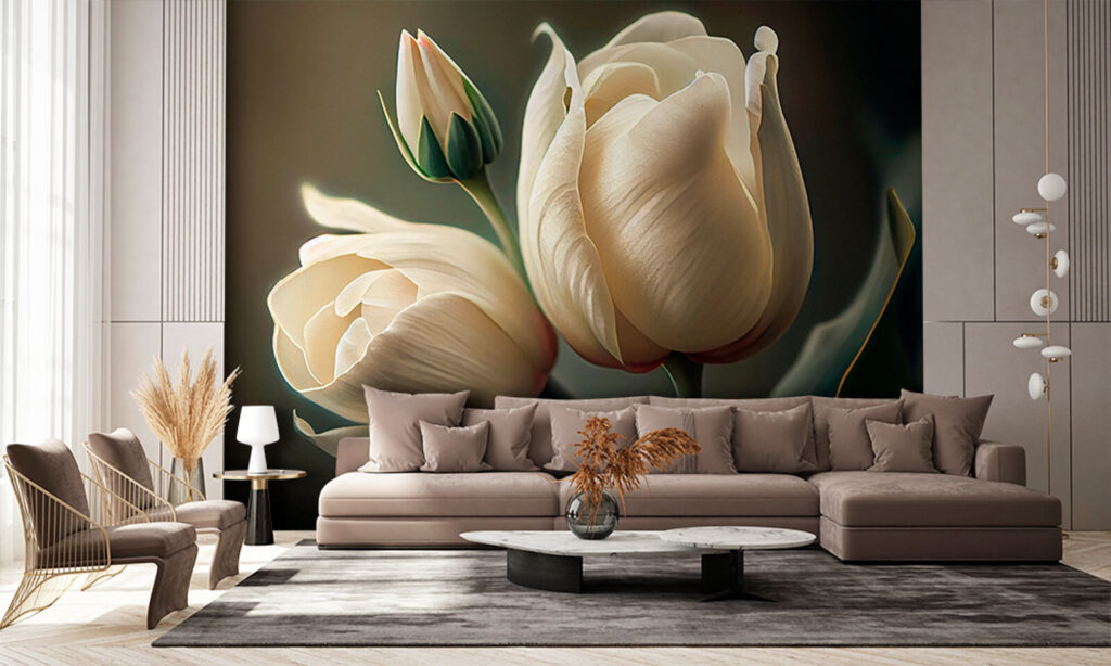 Delicate tulips in soft hues