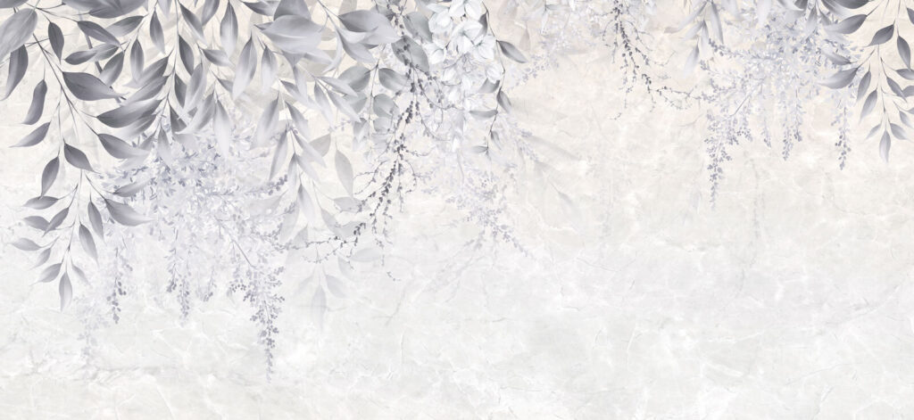 Motif floral blanc et gris Motif floral blanc et gris