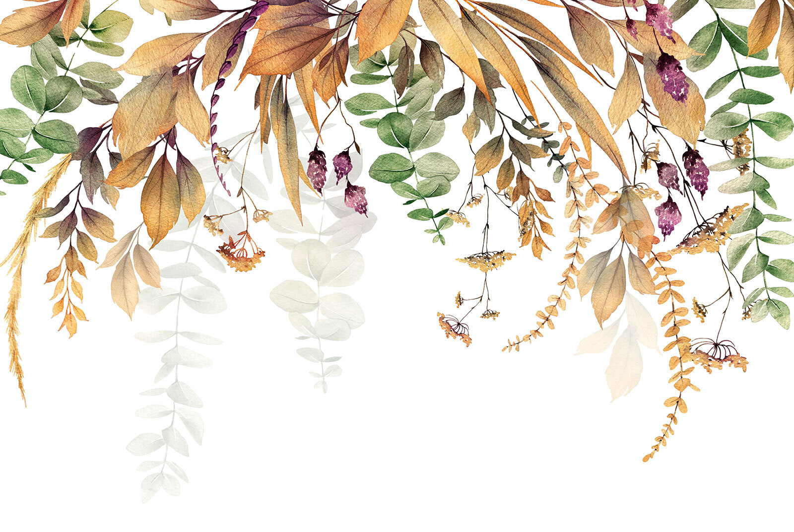 Botanical elegance on a white background Botanical elegance on a white background