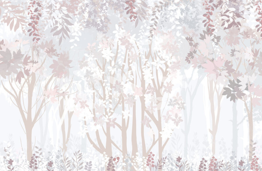 Motif floral blanc et rose