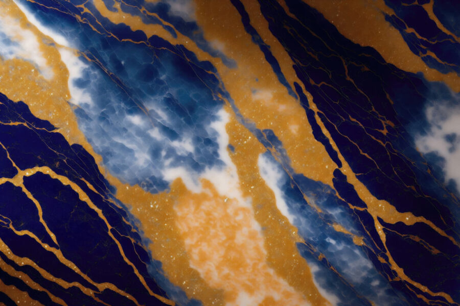 Papier peint Magnifiques motifs bleus et orange. – Image 5