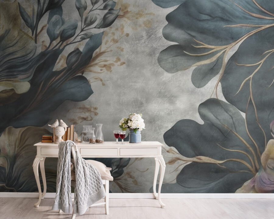 Élégant motif floral aux teintes douces.