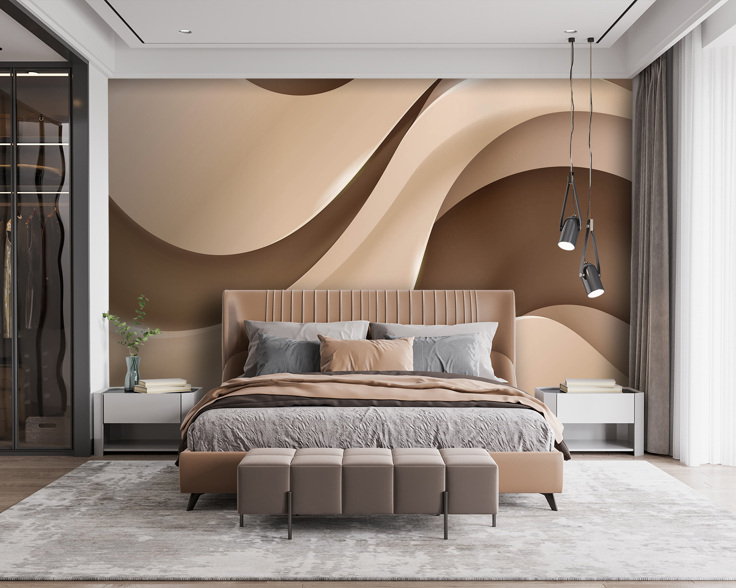 u94080pib115m - Vagues élégantes dans des tons doux - tegory