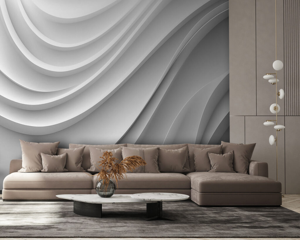 White and grey wavy lines White and grey wavy lines