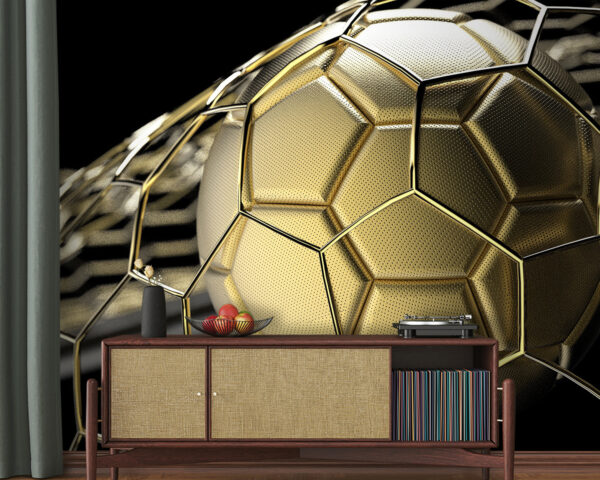 Exposition d'un ballon de football scintillant Exposition d'un ballon de football scintillant
