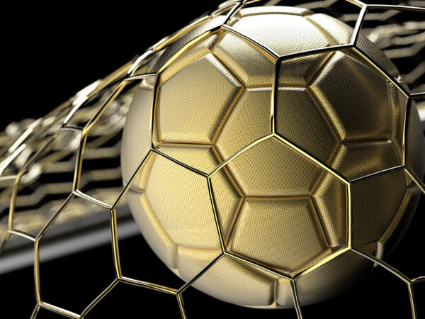 Exposition d'un ballon de football scintillant Exposition d'un ballon de football scintillant