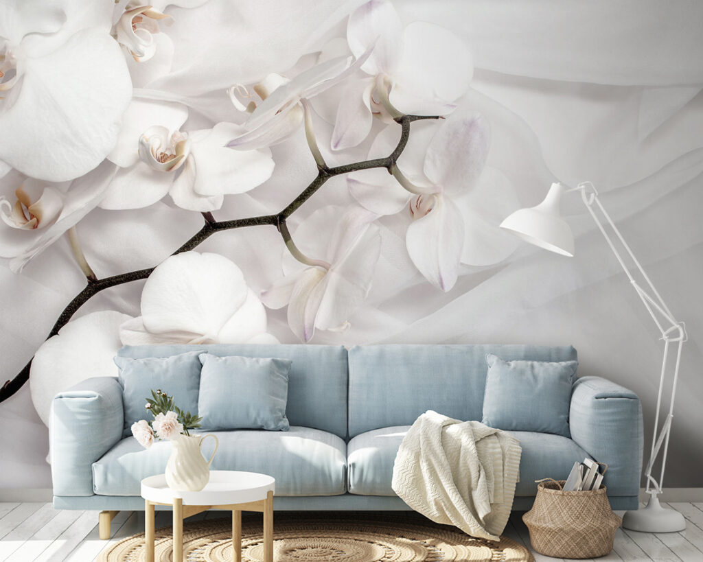 Orchidées blanches sur un tissu blanc u94056pig14 1024x819 - Orchidées blanches sur un tissu blanc