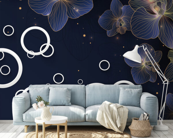 Motifs floraux sur fond sombre Motifs floraux sur fond sombre