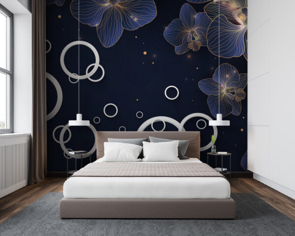 Motifs floraux sur fond sombre Motifs floraux sur fond sombre
