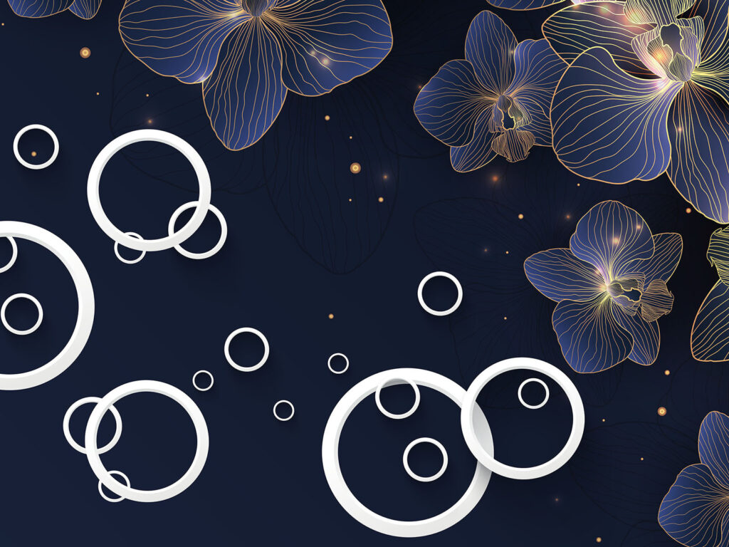 Motifs floraux sur fond sombre Motifs floraux sur fond sombre