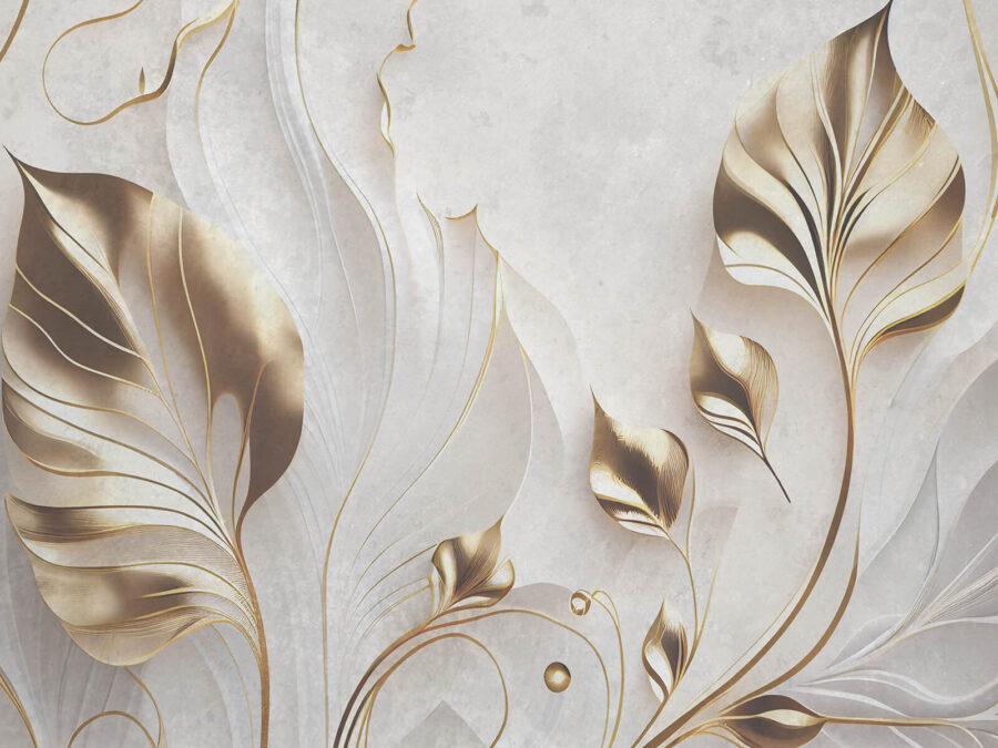 Feuilles élégantes sur un fond texturé.