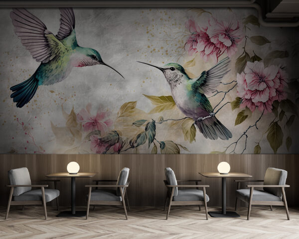 Peinture d'oiseaux et de fleurs u93994piz137 600x480 - Peinture d'oiseaux et de fleurs