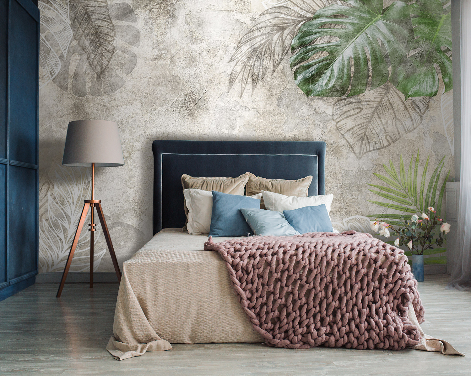 Elegant leaves on textured background Elegant leaves on textured background