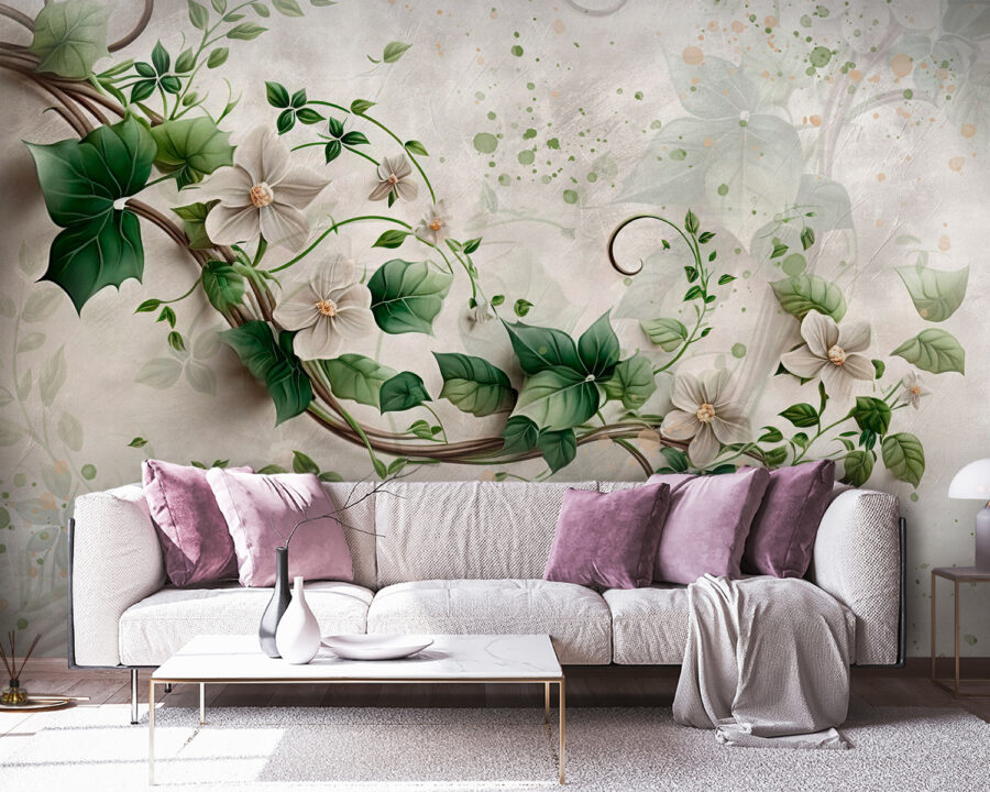 Peinture de fleurs et de feuilles Peinture de fleurs et de feuilles