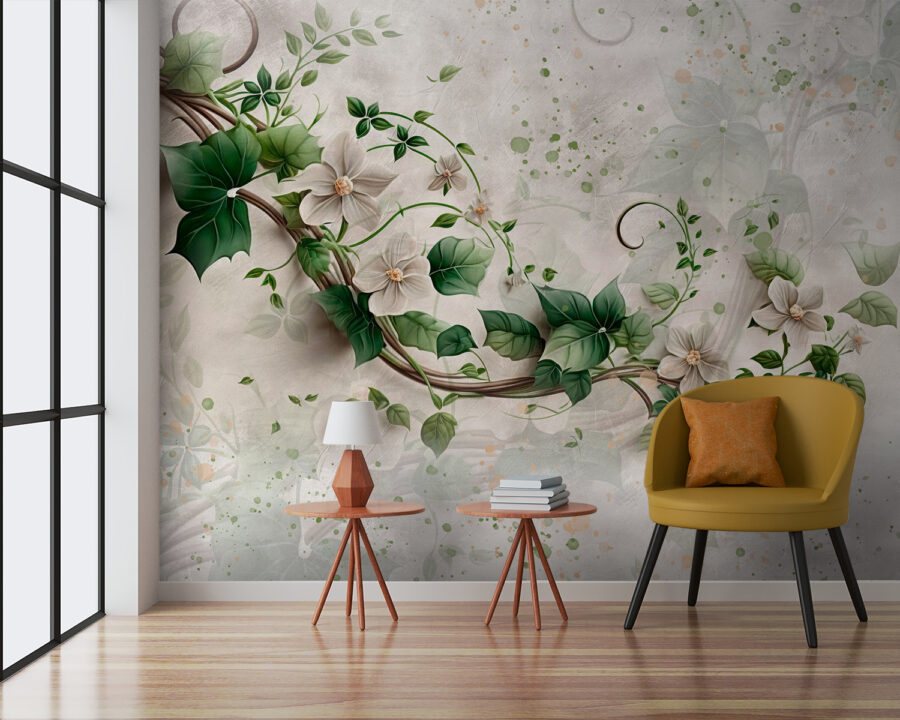 Peinture de fleurs et de feuilles Peinture de fleurs et de feuilles