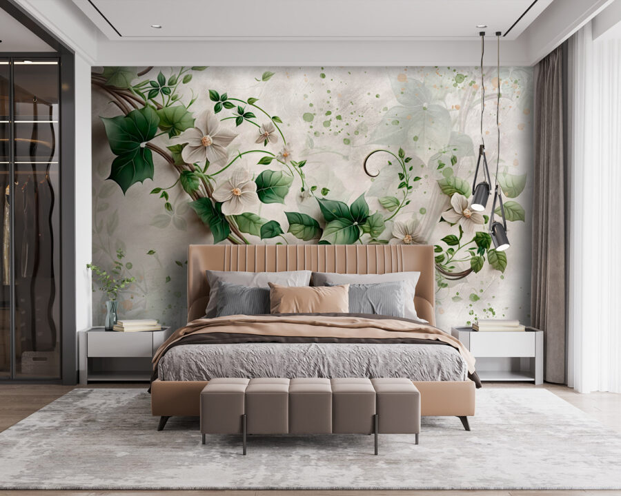 Peinture de fleurs et de feuilles Peinture de fleurs et de feuilles