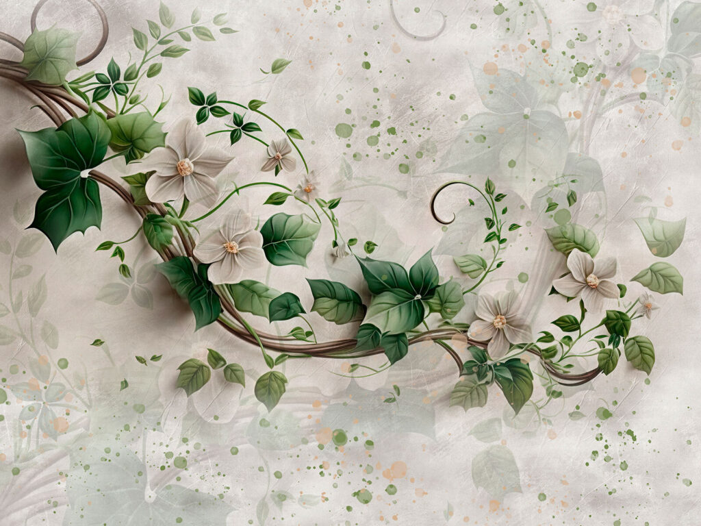 Peinture de fleurs et de feuilles Peinture de fleurs et de feuilles