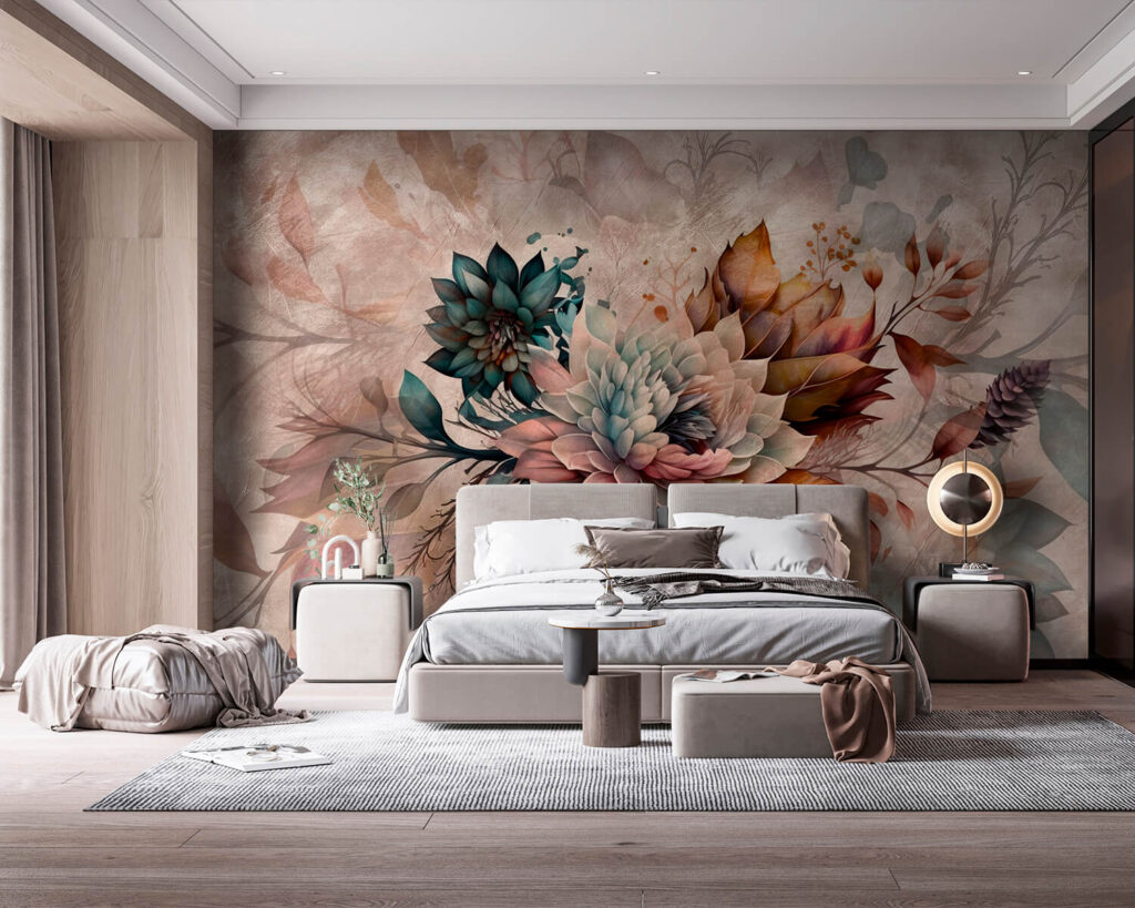 Painting of flowers and leaves Painting of flowers and leaves