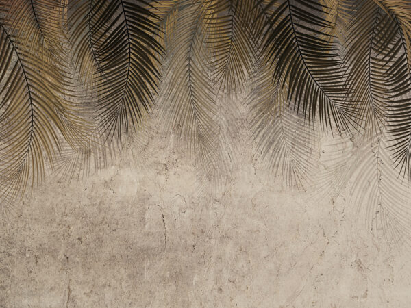 Feuilles de palmier sur fond texturé Feuilles de palmier sur fond texturé