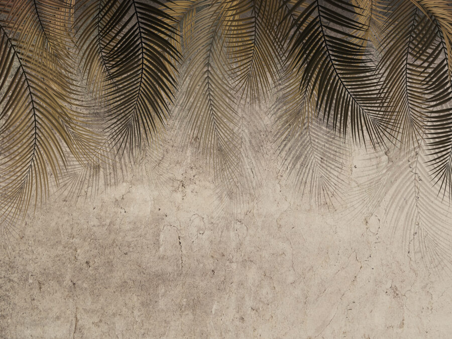 Feuilles de palmier sur fond texturé