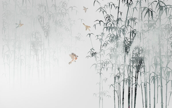 Oiseaux volant dans le brouillard Oiseaux volant dans le brouillard