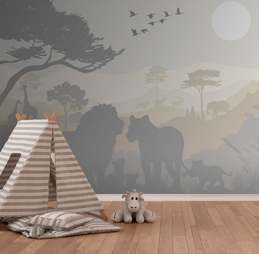Groupe d'animaux dans un paysage