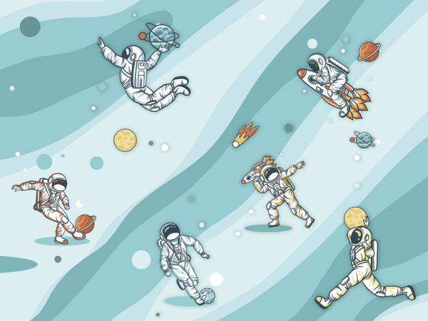 Groupe d'astronautes dans l'espace Groupe d'astronautes dans l'espace